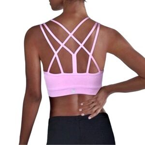 Body Glove Sports Bra Lavender Multi Strap Crisscross Racerback Size M